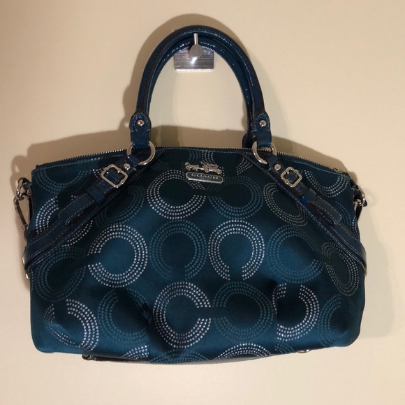 Coach Handbags - Coach Madison Sophia - Teal & Silver